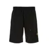 Stone Island Logo Patch Shorts In Black