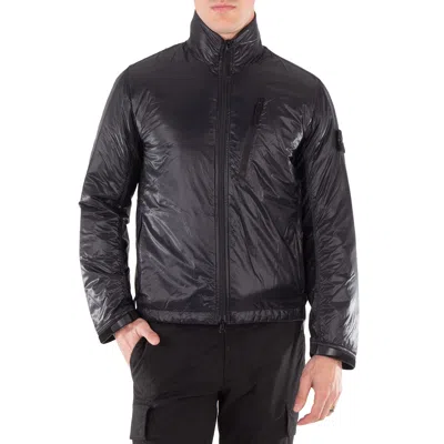 Stone Island Men's Black Light Packable Blouson With Hood In Blue