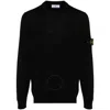 Stone Island 6100032 Organic Cotton Diagonal Fleece 'old' Effect In Black
