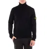 Stone Island Black 505a2 Winter Cotton Turtleneck In Black
