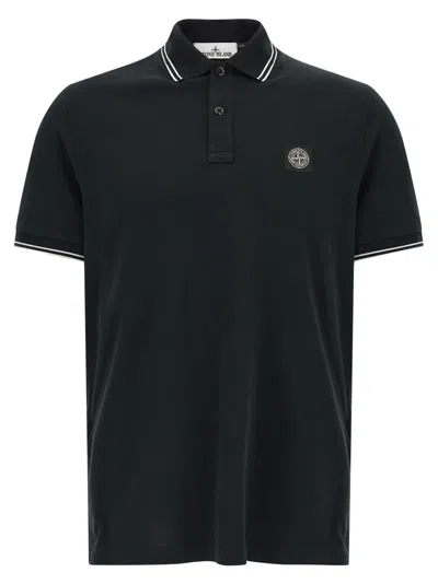 Stone Island Black Logo Patch Polo