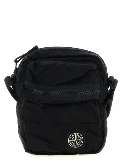 Stone Island Men Black Logo Small Crossbody Bag