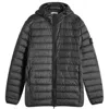 Stone Island Men's Black Loom Woven Chambers Recycled Nylon Down Jacket In Black