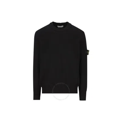STONE ISLAND STONE ISLAND MEN'S BLACK LOOSE FIT CREWNECK SWEATER