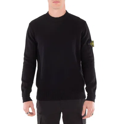STONE ISLAND MEN'S BLACK LOOSE FIT CREWNECK SWEATER