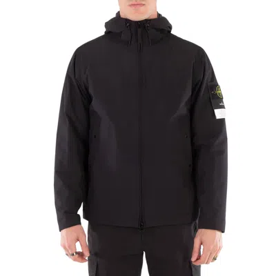 Stone Island Men's Black Shell-r_e. Dye Hooded Blouson