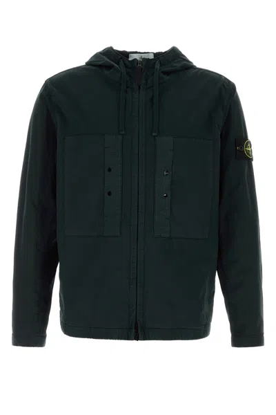 Stone Island Men Black Stretch Cotton Jacket