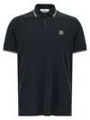 Stone Island Mens Black Brand-patch Regular-fit Stretch-cotton Polo Shirt Xl In Blue