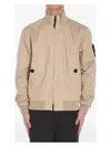Stone Island Cotton Bomber Jacket In Brown