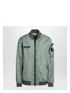 Stone Island Green Bomber Jacket In Lightweight Technical Fabric Men