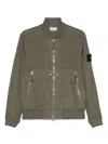 Stone Island Military Green Bomber Jacket With Iridescent Finish