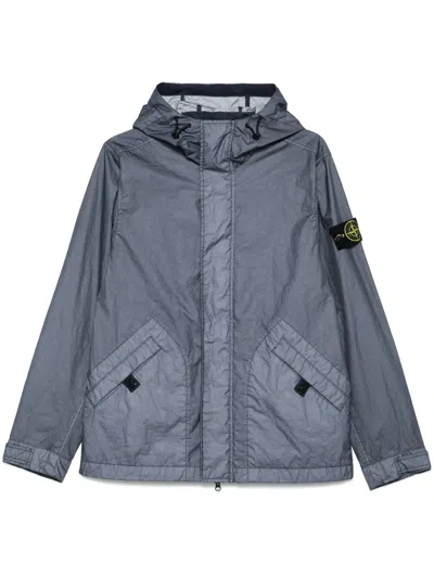 Stone Island Men Breathable Water-resistant Hooded Membrana 3l Tc Jacket In Blue
