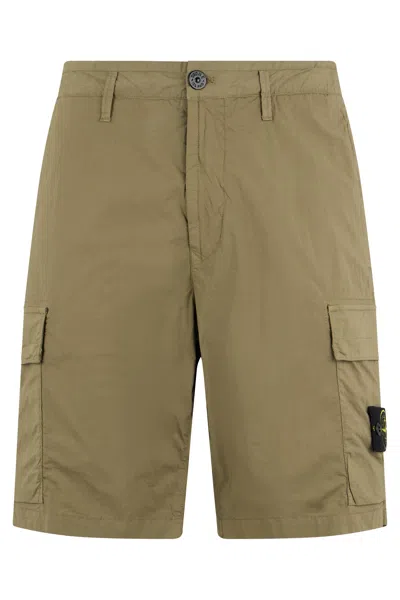 Stone Island Men's Cargo Mini Pants For Summer 2026 In Brown