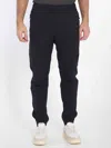 Stone Island Shearling And Suede Cargo Trousers In Blue