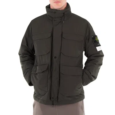 Stone Island Men's Charcoal Micro Twill Field Jacket With Anti-drop In Black