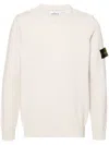 Stone Island Wool Blend Sweatshirt With Iconic Logo Patch And Timeless Design In White