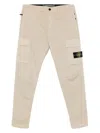 Stone Island Straight Leg Trousers With Buttoned Back Pockets In Neutral