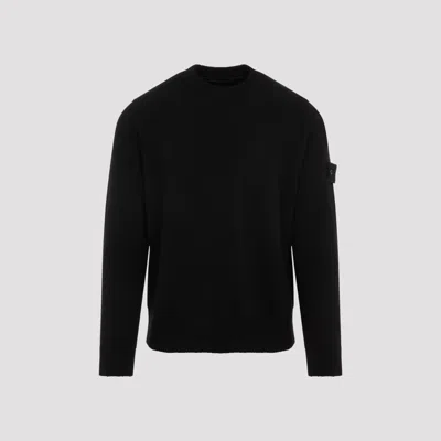 Stone Island Men's Compass Badge Wool Jumper Sweater In Black