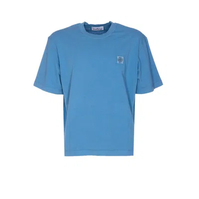 Stone Island Men Compass Patch Logo T-shirt In Blue