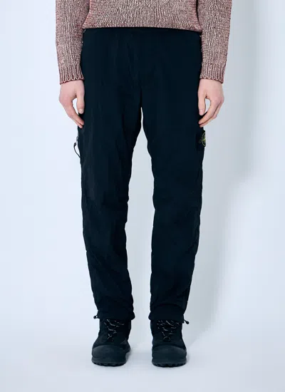 Stone Island Compass Patch Track Pants In Black