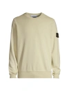 Stone Island Men's Core Cotton Fleece Crewneck Sweater In Natural Beige