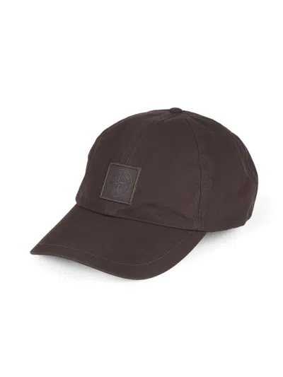 Stone Island Men's Cotton Baseball Cap In Brown