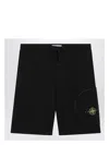 Stone Island Logo Patch Bermuda Shorts In Black