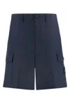 Stone Island Cotton Bermuda Shorts In Blue