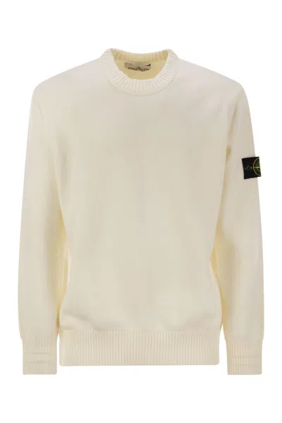 STONE ISLAND MEN'S COTTON-BLEND CREW-NECK JUMPER SWEATER