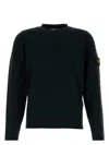 Stone Island Ribbed Detail Crew Neck Sweatshirt With Iconic Badge