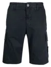 Stone Island Cotton Bermuda Shorts Featuring Cargo Pockets In Navyblue
