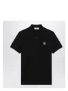 Stone Island Logo-patch Cotton Polo Shirt In Black
