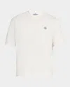 Stone Island Embroidered Cotton Jersey T-shirt In White