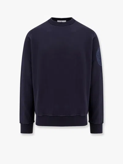 Stone Island Men Cotton Sweatshirt With Logo Embroidery On The Left Sleeve