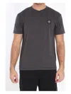 Stone Island Crewneck Cotton T-shirt Compass Patch In Black