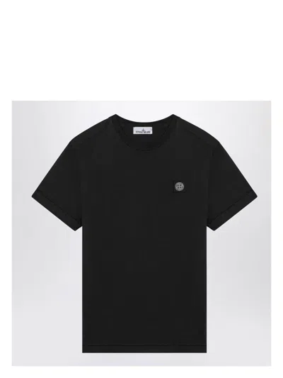 STONE ISLAND MEN'S COTTON T-SHIRT WITH LOGO PATCH