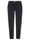 Stone Island Men Cotton Trousers With Drawstring In Navy