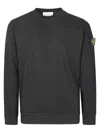 Stone Island Vanisé Brushed Heavy Cotton Jersey Garment Dyed Sweatshir In Black