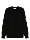Stone Island Ribbed Crewneck Sweater With Long Sleeves In Black