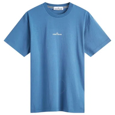 Stone Island Men's Dark Blue Institutional Four Print T-shirt