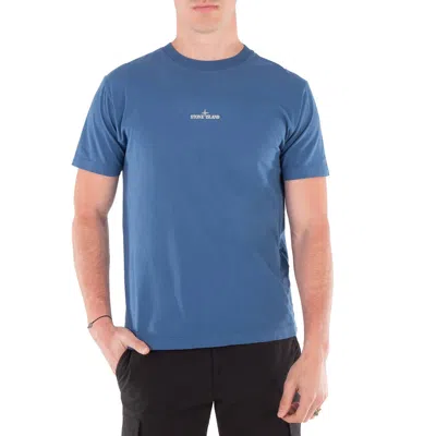 STONE ISLAND MEN'S DARK BLUE INSTITUTIONAL FOUR PRINT T-SHIRT
