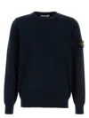 Stone Island Ribbed Detail Crew Neck Sweatshirt With Iconic Badge