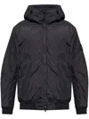 Stone Island Compass-badge Hooded Windbreaker In Blue
