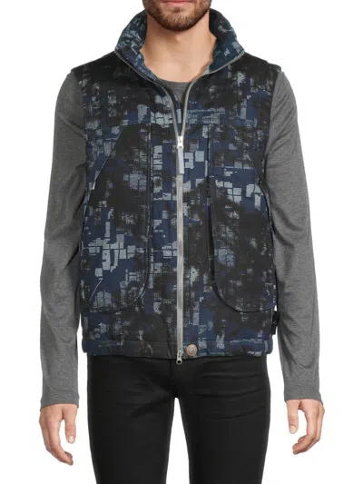 Stone Island Men's Earth Camo Vest In Blue