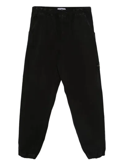 Stone Island Logo-patch Track Pants In Black