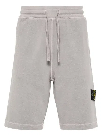 Stone Island Felpa Bermuda Shorts In Dust