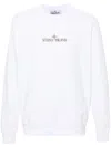 Stone Island Logo-print Cotton Sweatshirt In White