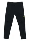 Stone Island Compass-patch Cargo Pants In Blue