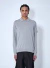 Stone Island Men Ghost Compass Patch Polo Shirt In Gray