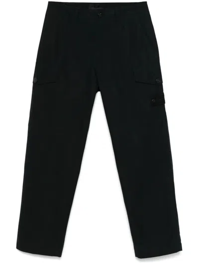 Stone Island Ghost Cotton Cargo Trousers Clothing In Black